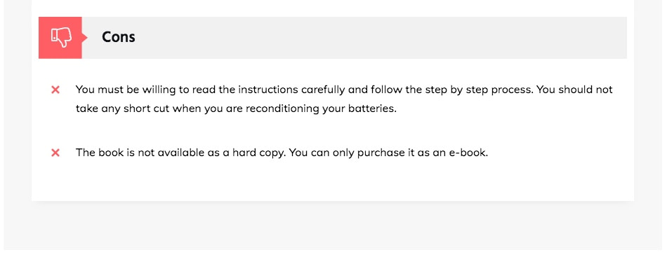 System Stream - EZ Battery - Cons