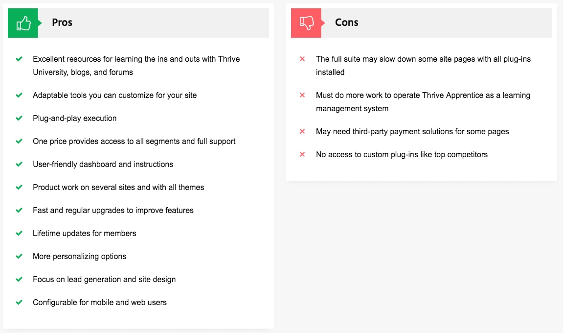 System Stream - Thrive Themes - Pros and Cons