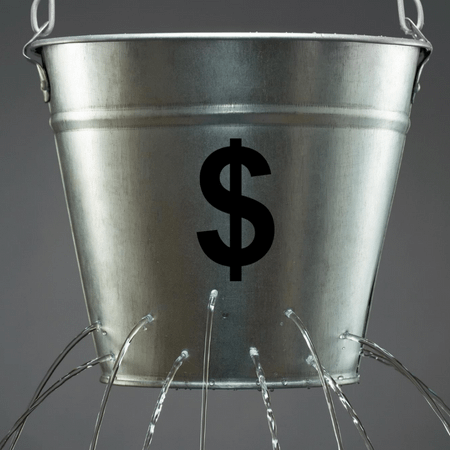 Leaky Bucket with Dollar Sign